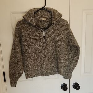 Everlane Gray and Cream Patterned Sweater